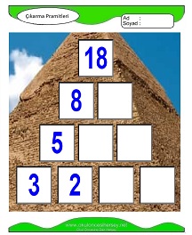Çıkarma Pramidi Çalışma Sayfaları